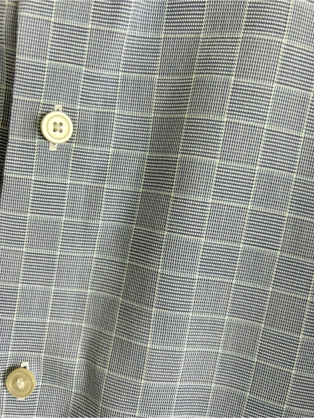 Banana Republic Light Blue Windowpane Dress Shirt Large